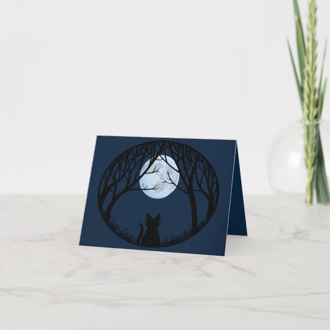 Svart kundkort - Anpassningsbar Cat Art Cards - an Kort (Framsida)