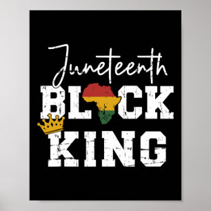 Svart Kung, 10:e, med panafrikanska Karta-Flagga Poster