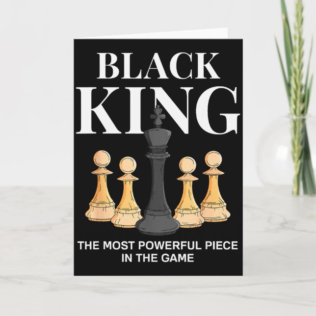 Svart Kung Den Mest Kraftfulla Bit I Spelet Schack Kort (Framsida)