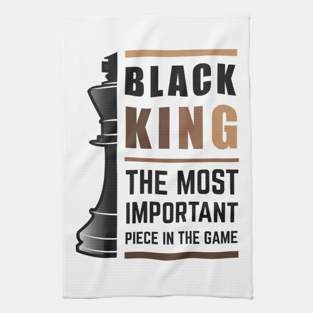 Svart Kung Den Viktigaste Biträdet I Spelet 2 Kökshandduk (Vertikal)