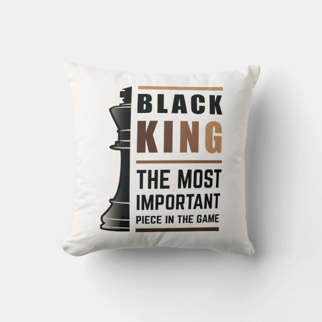 Svart Kung Den Viktigaste Biträdet I Spelet 2 Kudde (Framsida)