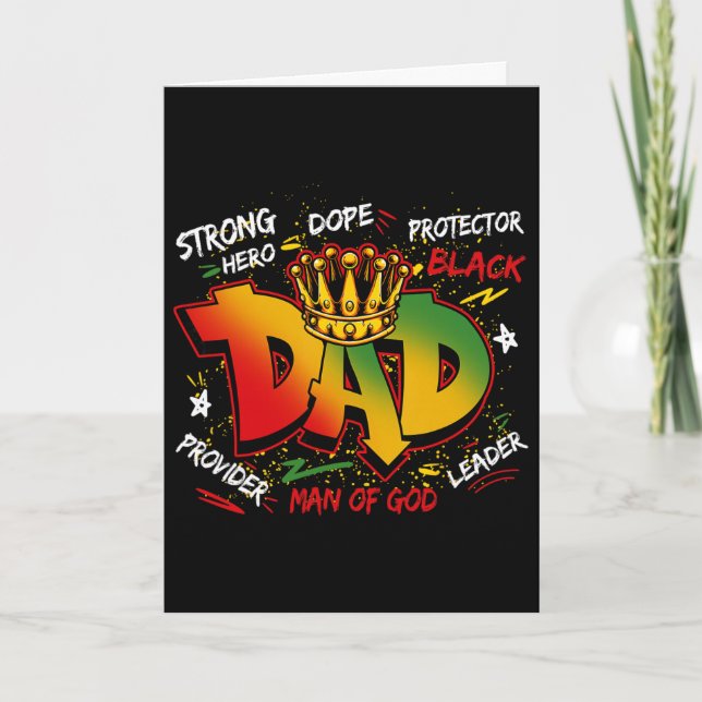 Svart Kung Droge Svarta Pappa Juneteenth Fars Dag  Kort (Framsida)