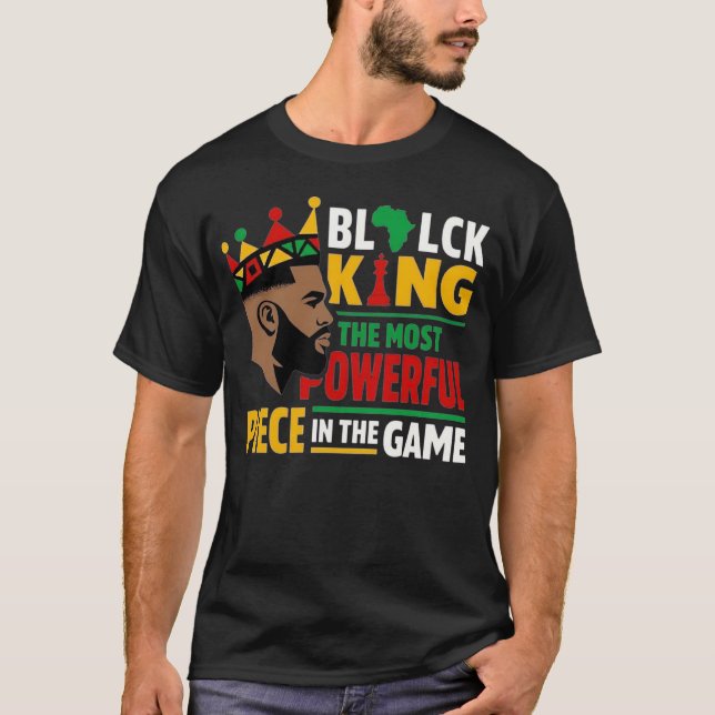Svart Kung Juneteenth Afrikansk Pappa Fars Dag Män T Shirt (Framsida)