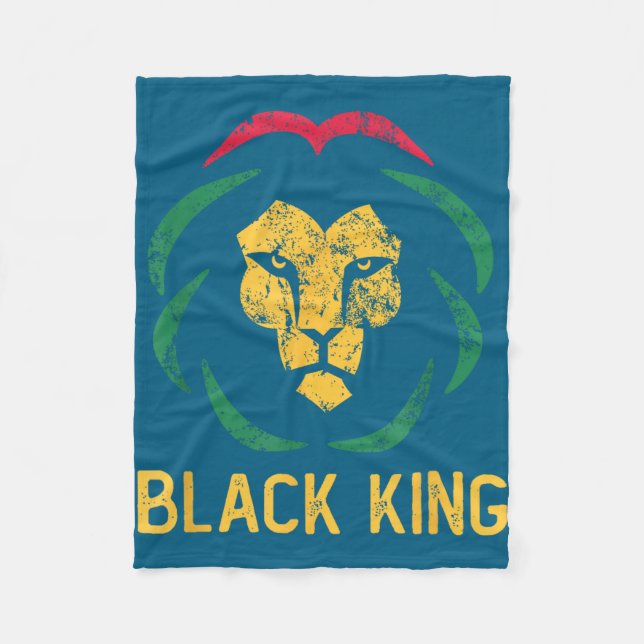 Svart kung lion svarta historiemånaden män & fleecefilt (Framsidan)