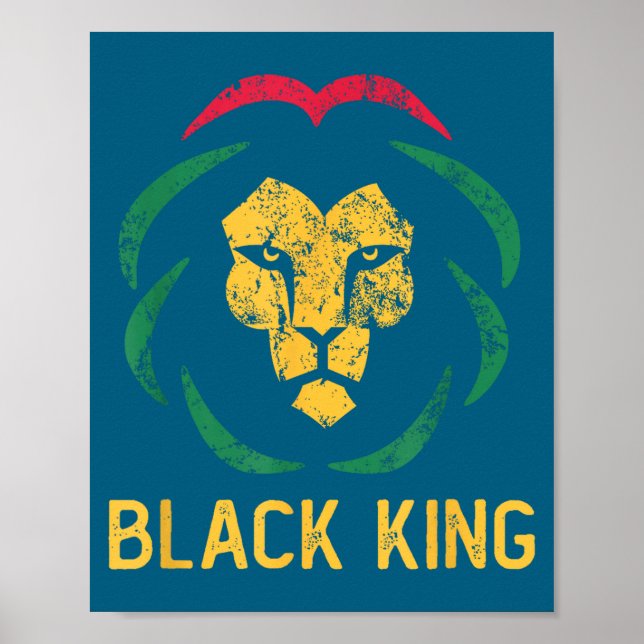 Svart kung lion svarta historiemånaden män & poster (Framsidan)