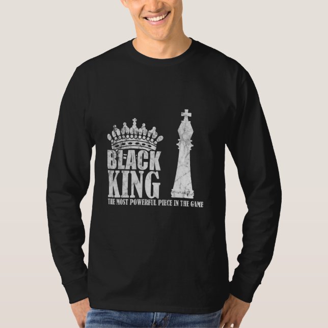 Svart Kung, mäktigaste Biet-schack T Shirt (Framsida)