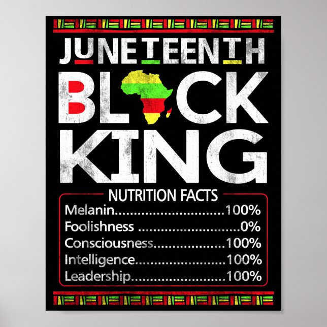 Svart Kung Melanin Pappa Fars dag Poster (Framsidan)