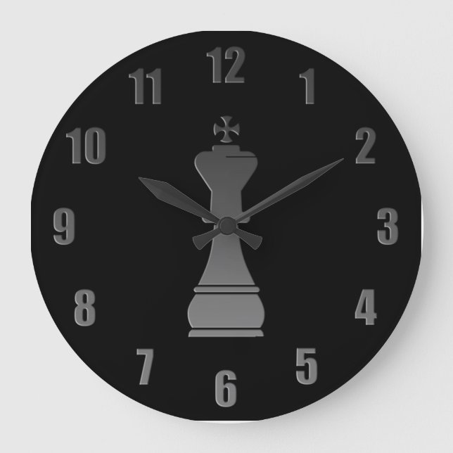 Svart kungschackbiet stor klocka (Framsida)