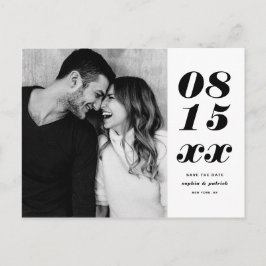 Svart kursiv typografi med fet stil - Spara datum Meddelande Vykort