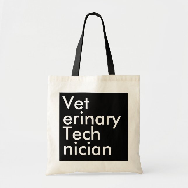 Svart kvadrat veterinärtekniker tygkasse (Framsidan)