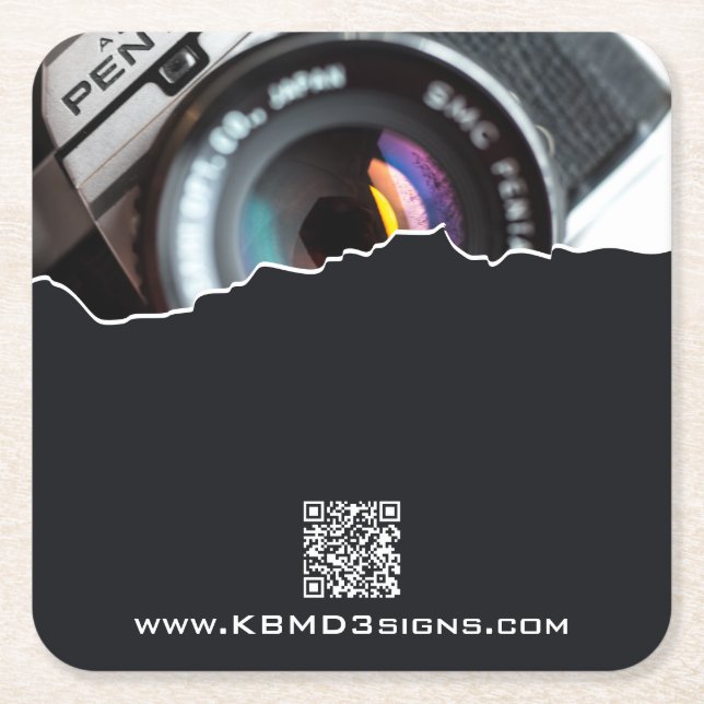 Svart kvadratisk Papper kub för reklamfotograf Underlägg Papper Kvadrat (Framsidan)