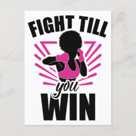 Svart kvinna i bröstcancer, efterlevande av melani helg vykort