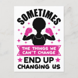 Svart kvinna i bröstcancer, efterlevande av melani helg vykort