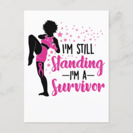 Svart kvinna i bröstcancer, efterlevande av melani helg vykort