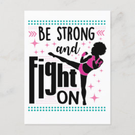 Svart kvinna i bröstcancer, efterlevande av melani helg vykort