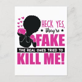 Svart kvinna i bröstcancer, efterlevande av melani vykort