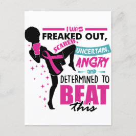 Svart kvinna i bröstcancer, efterlevande av melani vykort