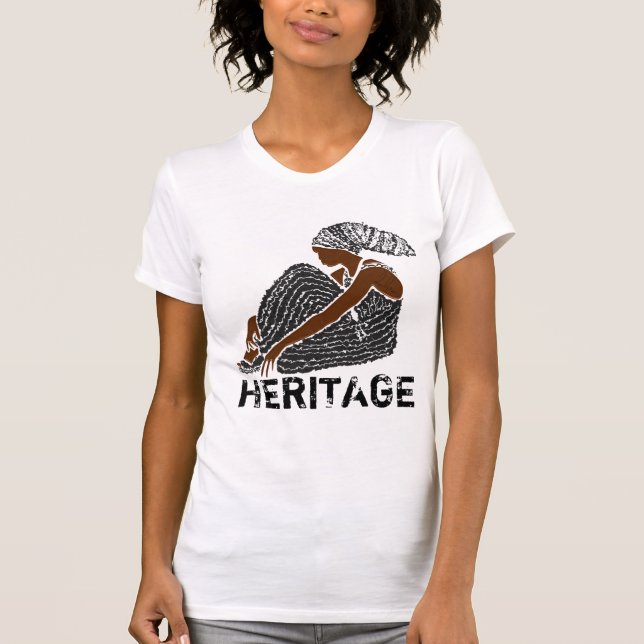 Svart kvinna i ett huvudband av afrikanskt arv t shirt (Framsida)