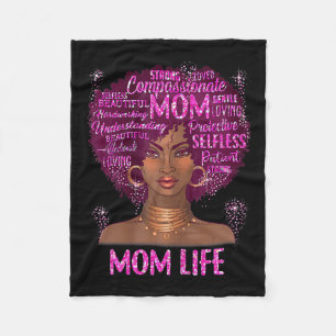 Svart kvinna mamma liv mamma afroamerikan glad fleecefilt