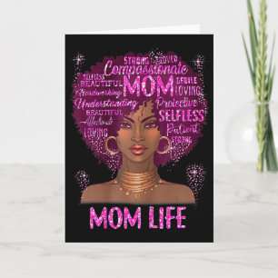 Svart kvinna mamma liv mamma afroamerikan lycklig kort