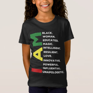 Svart kvinna med utbildning Intelligent Power T Shirt