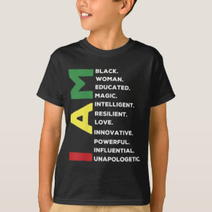 Svart kvinna med utbildning Intelligent Power T Shirt