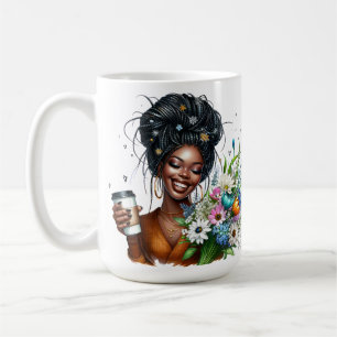 Svart kvinna melanin syster afroamerikansk kvinna kaffemugg