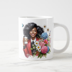 Svart kvinna melanin syster afroamerikanska kvinno jumbo mugg