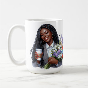 Svart kvinna melanin syster afroamerikanska kvinno kaffemugg