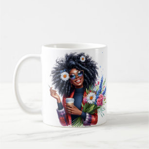 Svart kvinna melanin syster afroamerikanska kvinno kaffemugg