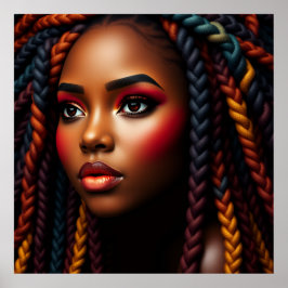 Svart kvinna melanin systrar brun hud tjejer syste poster