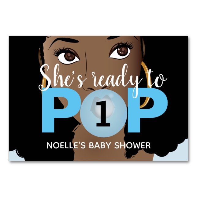 Svart kvinna, Redo till pop, Bubblegum, Blue Bordsnummer (Framsidan)