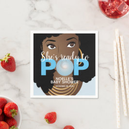 Svart kvinna, Redo till pop, Bubblegum, Blue Pappersservett