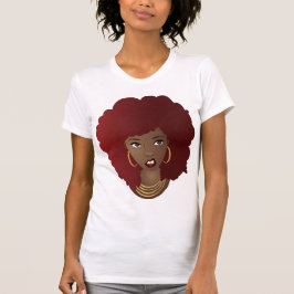 Svart kvinna, röd afro, Annoyed Expression T Shirt