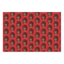 Svart kvinna, rödafro, naturlig luft, rödvitling