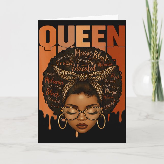 Svart Kvinna Utbildad Stark Svart Historiemånad Gi Kort (Framsida)