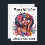 Svart kvinnans födelsedagskort vykort<br><div class="desc">Svart kvinnans födelsedagskort</div>