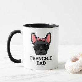 Svart kvinnlig fransk bulldog pappa mugg