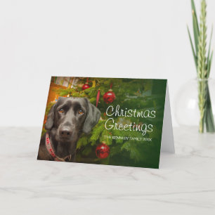 Svart kvinnlig Labrador Retriever Helgkort