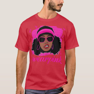 Svart kvinnor Bära rosa söt bröstcancer tä T Shirt