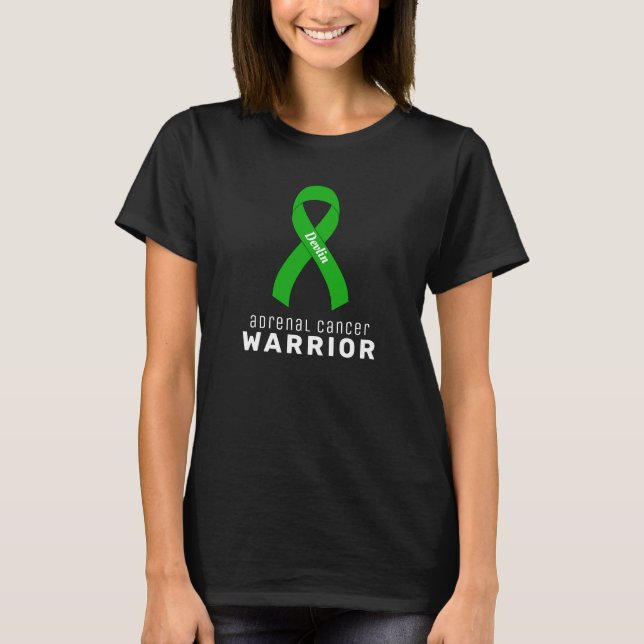 Svart kvinnor i Adrenal Cancer Warrior T-Shirt (Framsida)
