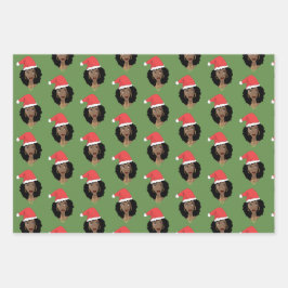 Svart kvinnor, Red Santa Hat, gummi, God jul
