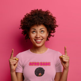 Svart kvinnor, Rosa Afro Babe T-Shirt