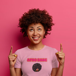 Svart kvinnor, Rosa Afro Babe T-Shirt
