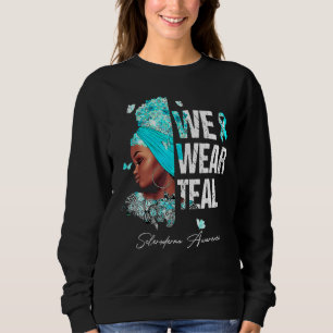 Svart kvinnor Vi Bära Teal Scleroderma Awareness T Shirt