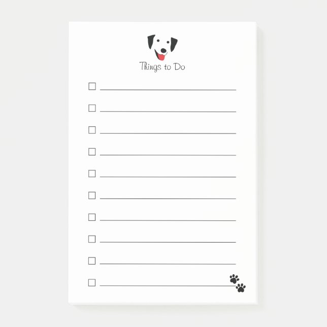 Svart lab Ansikte Post-it Block (Framsida)