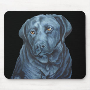 Svart lab Art Mousepads Blue Hund Mousepads & pres Musmatta