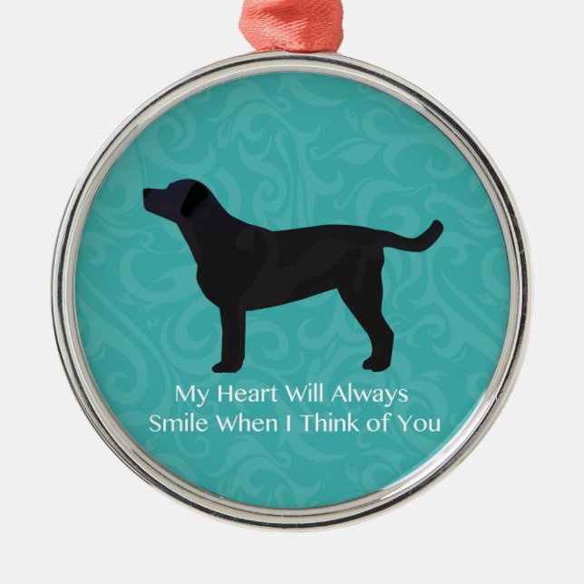 Svart lab att tänka på din design julgransprydnad metall (Framsidan)