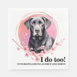 Svart lab Bröllop-blöjor med Hundar foto Pappersservett