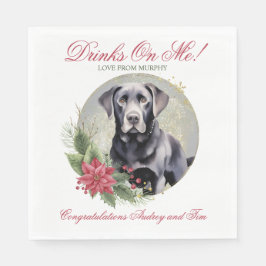 Svart lab Bröllop-blöjor med Hundar foto Pappersservett
